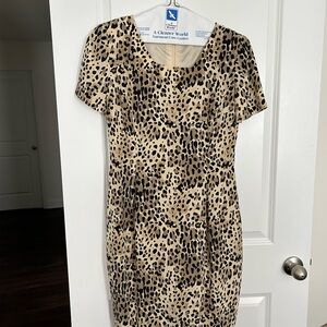 Silk Leopard Print Dress - image 1